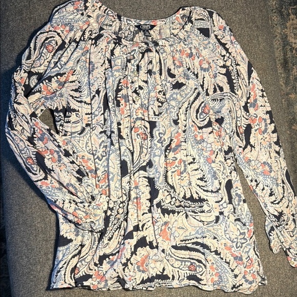 Chaps Multicolor Floral Top - Picture 2 of 3
